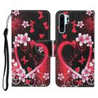 For Huawei P30 Pro Colored Drawing Pattern Horizontal Flip Leather Case with Holder & Card Slots & Wallet & Lanyard(Red Heart) - 1