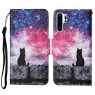 For Huawei P30 Pro Colored Drawing Pattern Horizontal Flip Leather Case with Holder & Card Slots & Wallet & Lanyard(Starry Cat) - 1