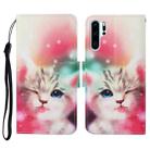 For Huawei P30 Pro Colored Drawing Pattern Horizontal Flip Leather Case with Holder & Card Slots & Wallet & Lanyard(Squint Cat) - 1