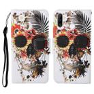 For Huawei P30 lite Colored Drawing Pattern Horizontal Flip Leather Case with Holder & Card Slots & Wallet & Lanyard(Flower Skull) - 1