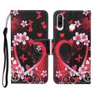 For Huawei P30 lite Colored Drawing Pattern Horizontal Flip Leather Case with Holder & Card Slots & Wallet & Lanyard(Red Heart) - 1