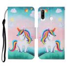 For Huawei P30 lite Colored Drawing Pattern Horizontal Flip Leather Case with Holder & Card Slots & Wallet & Lanyard(Rainbow Unicorn) - 1