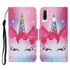 For Huawei P30 lite Colored Drawing Pattern Horizontal Flip Leather Case with Holder & Card Slots & Wallet & Lanyard(Eyelash Unicorn) - 1