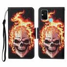 For Honor Play 9A Colored Drawing Pattern Horizontal Flip Leather Case with Holder & Card Slots & Wallet & Lanyard(Flame Skull) - 1