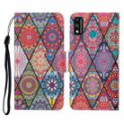 For Honor 9X Lite Colored Drawing Pattern Horizontal Flip Leather Case with Holder & Card Slots & Wallet & Lanyard(Rhombus Totem) - 1