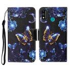 For Honor 9X Lite Colored Drawing Pattern Horizontal Flip Leather Case with Holder & Card Slots & Wallet & Lanyard(Moon Butterfly) - 1