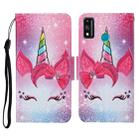 For Honor 9X Lite Colored Drawing Pattern Horizontal Flip Leather Case with Holder & Card Slots & Wallet & Lanyard(Eyelash Unicorn) - 1