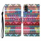 For Honor 9X Lite Colored Drawing Pattern Horizontal Flip Leather Case with Holder & Card Slots & Wallet & Lanyard(Tribal Ethnic Style) - 1