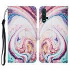 For Honor 20 Colored Drawing Pattern Horizontal Flip Leather Case with Holder & Card Slots & Wallet & Lanyard(Whirlpool Marble) - 1