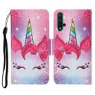 For Honor 20 Colored Drawing Pattern Horizontal Flip Leather Case with Holder & Card Slots & Wallet & Lanyard(Eyelash Unicorn) - 1