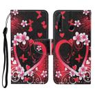 For Honor 20i / 10i / 20 lite Colored Drawing Pattern Horizontal Flip Leather Case with Holder & Card Slots & Wallet & Lanyard(Red Heart) - 1