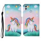 For Honor 10 Lite Colored Drawing Pattern Horizontal Flip Leather Case with Holder & Card Slots & Wallet & Lanyard(Rainbow Unicorn) - 1