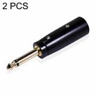 2 PCS LZ1168G Gilded 6.35mm Mono Male to XRL Male Audio Adapter Microphone Stereo Speaker Connector - 1