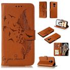 For Huawei Mate 30 Lite / nova 5i Pro Feather Pattern Litchi Texture Horizontal Flip Leather Case with Holder & Wallet & Card Slots(Brown) - 1