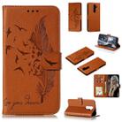 For Xiaomi Redmi Note 8 Pro Feather Pattern Litchi Texture Horizontal Flip Leather Case with Holder & Wallet & Card Slots(Brown) - 1