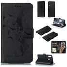 For Galaxy A20s Feather Pattern Litchi Texture Horizontal Flip Leather Case with Holder & Wallet & Card Slots(Black) - 1