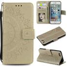 Totem Flower Embossed Horizontal Flip TPU + PU Leather Case with Holder & Card Slots & Wallet For iPhone 6(Gold) - 1