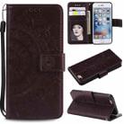 Totem Flower Embossed Horizontal Flip TPU + PU Leather Case with Holder & Card Slots & Wallet For iPhone 6(Brown) - 1