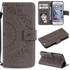 Totem Flower Embossed Horizontal Flip TPU + PU Leather Case with Holder & Card Slots & Wallet For iPhone 6 Plus(Grey) - 1