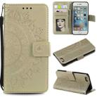 Totem Flower Embossed Horizontal Flip TPU + PU Leather Case with Holder & Card Slots & Wallet For iPhone 6 Plus(Gold) - 1