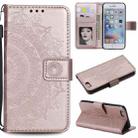 Totem Flower Embossed Horizontal Flip TPU + PU Leather Case with Holder & Card Slots & Wallet For iPhone 6 Plus(Rose Gold) - 1