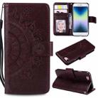 For iPhone SE 2022 / SE 2020 / 8 / 7 Totem Flower Embossed Horizontal Flip TPU + PU Leather Case with Holder & Card Slots & Wallet(Brown) - 1