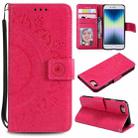 For iPhone SE 2022 / SE 2020 / 8 / 7 Totem Flower Embossed Horizontal Flip TPU + PU Leather Case with Holder & Card Slots & Wallet(Red) - 1