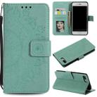Totem Flower Embossed Horizontal Flip TPU + PU Leather Case with Holder & Card Slots & Wallet For iPhone 8 Plus / 7 Plus(Green) - 1