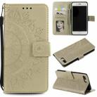 Totem Flower Embossed Horizontal Flip TPU + PU Leather Case with Holder & Card Slots & Wallet For iPhone 8 Plus / 7 Plus(Gold) - 1