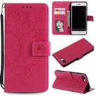 Totem Flower Embossed Horizontal Flip TPU + PU Leather Case with Holder & Card Slots & Wallet For iPhone 8 Plus / 7 Plus(Red) - 1