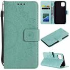 For iPhone 11 Totem Flower Embossed Horizontal Flip TPU + PU Leather Case with Holder & Card Slots & Wallet (Green) - 1