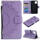 For iPhone 11 Pro Totem Flower Embossed Horizontal Flip TPU + PU Leather Case with Holder & Card Slots & Wallet (Purple) - 1