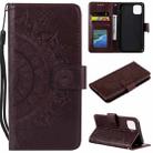 For iPhone 11 Pro Max Totem Flower Embossed Horizontal Flip TPU + PU Leather Case with Holder & Card Slots & Wallet (Brown) - 1