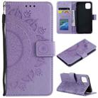 For iPhone 11 Pro Max Totem Flower Embossed Horizontal Flip TPU + PU Leather Case with Holder & Card Slots & Wallet (Purple) - 1