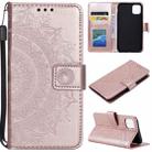 For iPhone 12 mini Totem Flower Embossed Horizontal Flip TPU + PU Leather Case with Holder & Card Slots & Wallet (Rose Gold) - 1