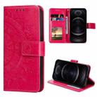 For iPhone 12 / 12 Pro Totem Flower Embossed Horizontal Flip TPU + PU Leather Case with Holder & Card Slots & Wallet(Red) - 1