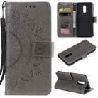 For LG Stylo 5 Totem Flower Embossed Horizontal Flip TPU + PU Leather Case with Holder & Card Slots & Wallet(Grey) - 1