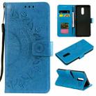 For LG Stylo 5 Totem Flower Embossed Horizontal Flip TPU + PU Leather Case with Holder & Card Slots & Wallet(Blue) - 1