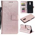 For LG Stylo 5 Totem Flower Embossed Horizontal Flip TPU + PU Leather Case with Holder & Card Slots & Wallet(Rose Gold) - 1