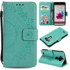 For LG G3 Totem Flower Embossed Horizontal Flip TPU + PU Leather Case with Holder & Card Slots & Wallet(Green) - 1