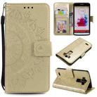 For LG G3 Totem Flower Embossed Horizontal Flip TPU + PU Leather Case with Holder & Card Slots & Wallet(Gold) - 1