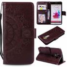 For LG G3 Totem Flower Embossed Horizontal Flip TPU + PU Leather Case with Holder & Card Slots & Wallet(Brown) - 1