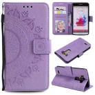 For LG G3 Totem Flower Embossed Horizontal Flip TPU + PU Leather Case with Holder & Card Slots & Wallet(Purple) - 1