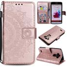 For LG G4 Totem Flower Embossed Horizontal Flip TPU + PU Leather Case with Holder & Card Slots & Wallet(Rose Gold) - 1