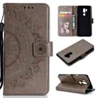 For LG G7 Totem Flower Embossed Horizontal Flip TPU + PU Leather Case with Holder & Card Slots & Wallet(Grey) - 1