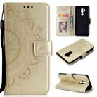For LG G7 Totem Flower Embossed Horizontal Flip TPU + PU Leather Case with Holder & Card Slots & Wallet(Gold) - 1