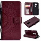 For LG G7 Totem Flower Embossed Horizontal Flip TPU + PU Leather Case with Holder & Card Slots & Wallet(Brown) - 1