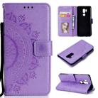 For LG G7 Totem Flower Embossed Horizontal Flip TPU + PU Leather Case with Holder & Card Slots & Wallet(Purple) - 1