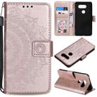 For LG G8s ThinQ Totem Flower Embossed Horizontal Flip TPU + PU Leather Case with Holder & Card Slots & Wallet(Rose Gold) - 1