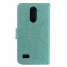 For LG K4 (2017) (US Version) Totem Flower Embossed Horizontal Flip TPU + PU Leather Case with Holder & Card Slots & Wallet(Green) - 3